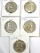 1951, 1952-D, 1953-D, 1954 and 1956 Franklin Half Dollars XF-AU