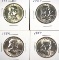 1954, 1956, 1957 and 1957-D Franklin Half Dollars BU