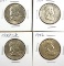 1950, 1951, 1952 and 1953-D Franklin Half Dollars VF-AU