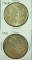 1921 and 1921-D Morgan Silver Dollars AU