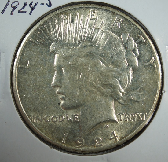 1924-S Peace Silver Dollar AU