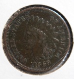 1869 9 over 9  Indian Cent F