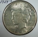 1924-S Peace Silver Dollar AU