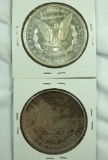 1888 and 1921-D Morgan Silver Dollars VF-AU