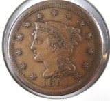 1851 Large Cent XF