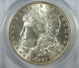 1887 Morgan Silver Dollar Certified MS 63 by PCGS