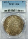 1885-O Morgan Silver Dollar Certified MS 63 by PCGS