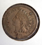 1861 Copper Nickel Indian Cent XF Details