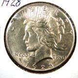1928 Peace Silver Dollar Choice AU