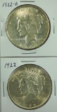 1922 and 1922-D Peace Silver Dollars XF-AU