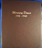 Partial Set Mercury Dimes in Dansco Album 1941-1945 (16 Coins) AU Details