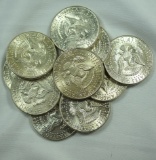 10 1964 Kennedy Half Dollars AU-BU