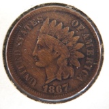 1867 Indian Cent F Details