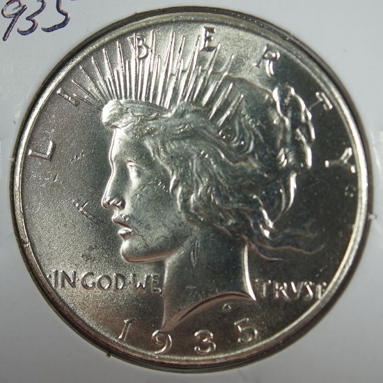 1935 Peace Silver Dollar Choice AU