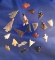Set of 20 assorted Columbia River arrowheads - various conditions  Wishram area of the Columbia Rvr.