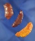 Set of three Paleo Crescents found in Nevada, largest is 1 11/16