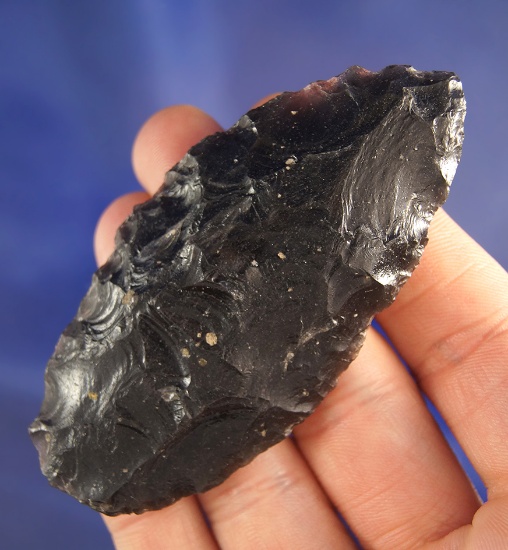 3 1/8" semi-translucent black Obsidian Blade found in northern California. Found by the Marier famil