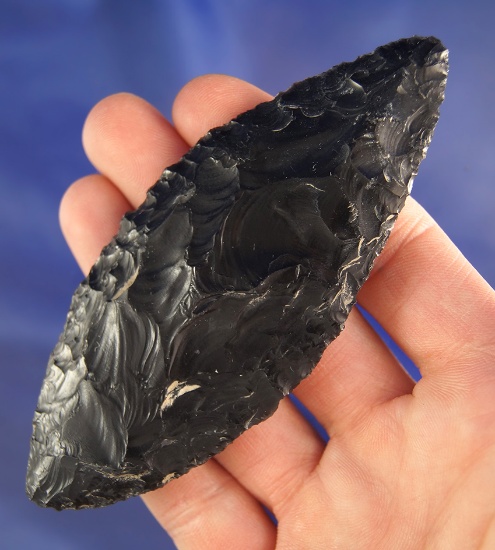 4 1/16" Bi-Pointed Obsidian Knife found near Fort Rock, Oregon.