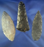 Set of three larger Knives found in Nevada, largest is 3 7/8