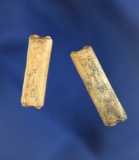 Pair of Bone Beads found near Fountain Bar, Columbia River. Largest is 1 1/16.