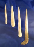 Set of four Bone Awls found in Montana and North Dakota, largest is 5 9/16