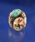 Nicely crafted Turquoise figural mens ring size 10 1/2.