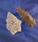 Pair of Paleo points found at the Peterson Site, Portage River,  Ottawa Co., Ohio