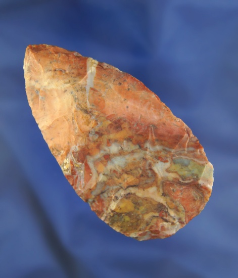 2 1/4" Colorful Flint Ridge Flint Adena Cache Blade found on the Dilley farm in Licking Co., Ohio.