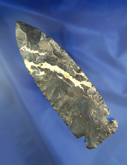 Large! 5 3/4" Archaic Sidenotch Knife that is broken and glued tight - Guernsey Co., Ohio.