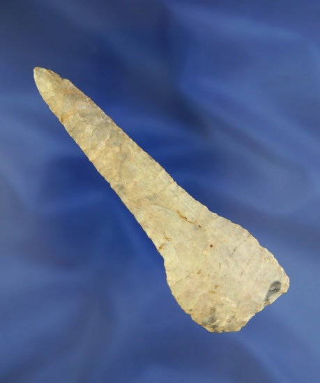 Rare! 3 13/16" Paleo Paddle style drill with excellent flaking found in Warren Co., Ohio.  Ex. Vic H