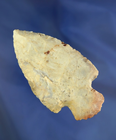 3 9/16" Large and thin Flint Ridge Flint Hopewell found in Medina Co., Ohio.  Ex. Al Wait.  Pictured