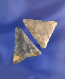 Pair of Triangular points found in Cuyahogo Co., Ohio.