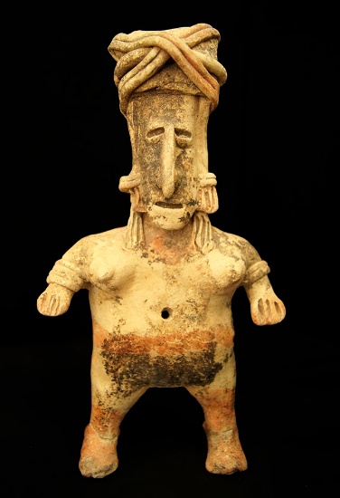 11" Tall by 5 7/8" Wide Jalisco Female Figure - West Mexico, circa 300 BC - AD 900.  Bennett COA.