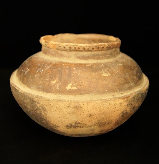 4 1/4" Tall by 5 1/4" Wide Tairona Culture Jar.   Ecuador, circa 200 BC - AD 200. Comes with a Schmi