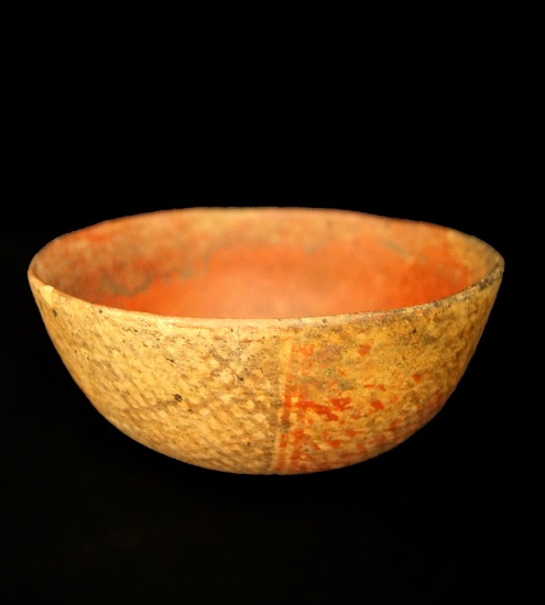 2 5/8" Tall by 6" Wide Nayarit Culture Polychrome Bowl - Mexico, circa 200 BC - AD 200.  Schmitt COA