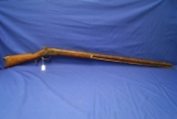 Half Stock Kentucky style rifle 36 in barrel .45 caliber with inlayed stock.  Lock needs work.