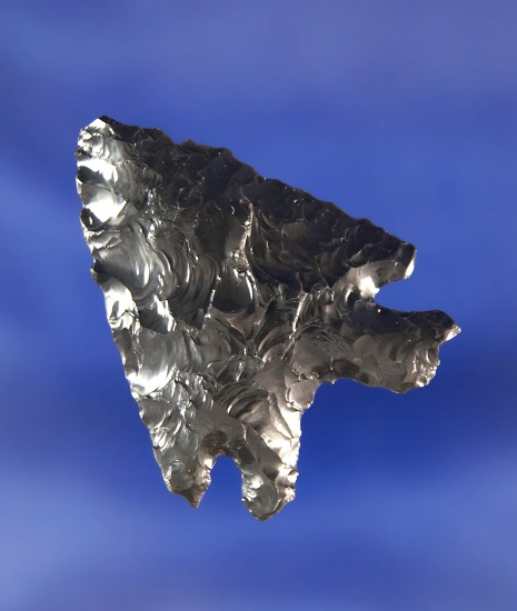 1 7/16" Obsidian Elko Eared found near Fort Rock Oregon.