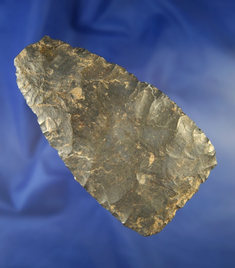 Large 4 15/16" Coshocton Flint Triangular Blade with ancient damage to the tip area.