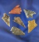 Set of six assorted arrowheads, largest is 1