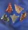 Set of five arrowheads, largest is 15/16