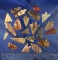 Group of 21 assorted arrowheads, largest is 1 1/4