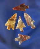 Set of five Columbia River Gempoints made from beautiful material, largest is 7/8