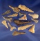 Set of 15 assorted Flint drills and perforators found in Tennessee, largest is 2 5/8