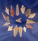 Set of 15 assorted African Neolithic arrowheads in nice condition, largest is 1 5/8