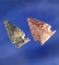 Nice pair of arrowheads found near the Columbia River, Washington - both in good condition.