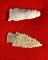 Pair of Midwestern arrowheads including a nicely serrated 2 3/16