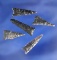 Nice set of five triangular arrowheads found in Oregon, largest is 1 1/8
