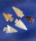 Set of five assorted arrowheads in nice condition made from quality material.