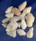 Large group of assorted flaked Quartz artifacts found in Virginia, largest is 2 1/8