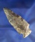 3 5/8 beveled knife made from Coshocton Flint found in Ohio.